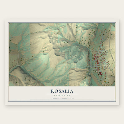 Rosalia, Washington map print, the full design