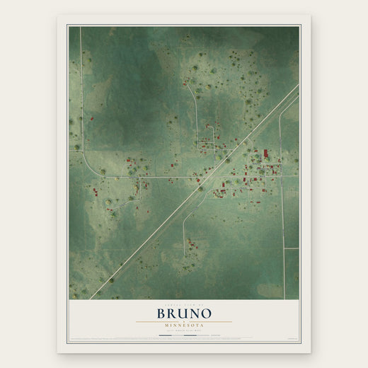 Bruno, Minnesota map print, the full design