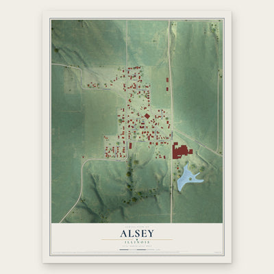 Alsey, Illinois map print, the full design