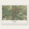 Fossil, Oregon map print, the full design