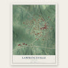 Lawrenceville, Virginia map print, the full design