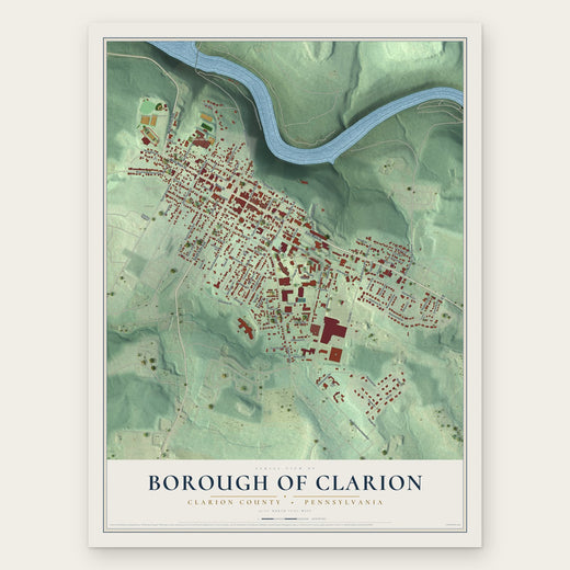 Borough of Clarion, Clarion County, Pennsylvania map print, the full design