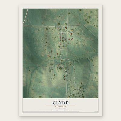 Clyde, Missouri map print, the full design