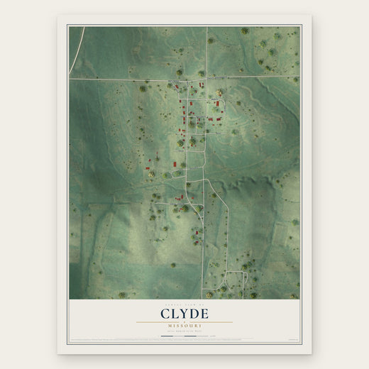 Clyde, Missouri map print, the full design