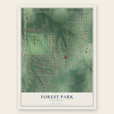 Forest Park, Oklahoma map print, the full design