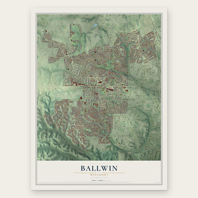 Ballwin, Missouri map print, the full design