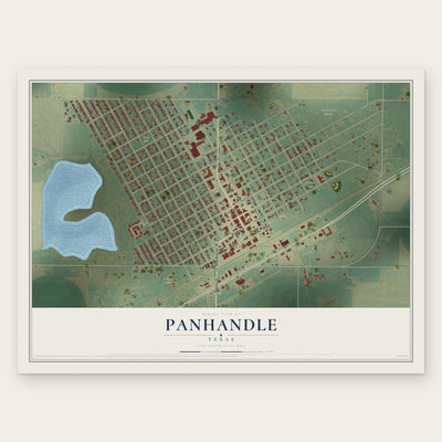 Panhandle, Texas map print, the full design