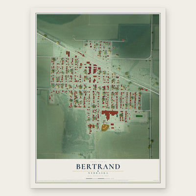Bertrand, Nebraska map print, the full design