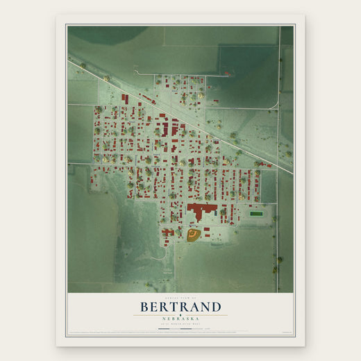 Bertrand, Nebraska map print, the full design