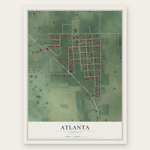 Atlanta, Indiana map print, the full design