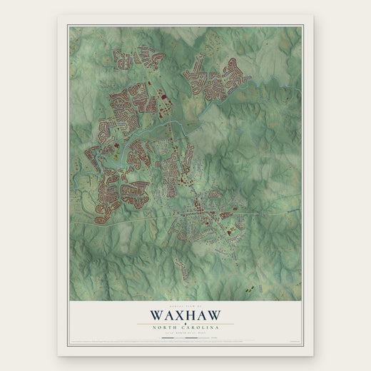 Waxhaw, North Carolina map print, the full design