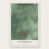 Centerville, Indiana map print, the full design