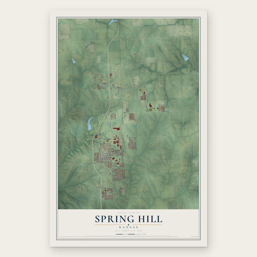 Spring Hill, Kansas map print, the full design