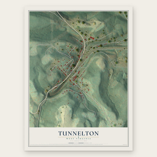 Tunnelton, West Virginia map print, the full design
