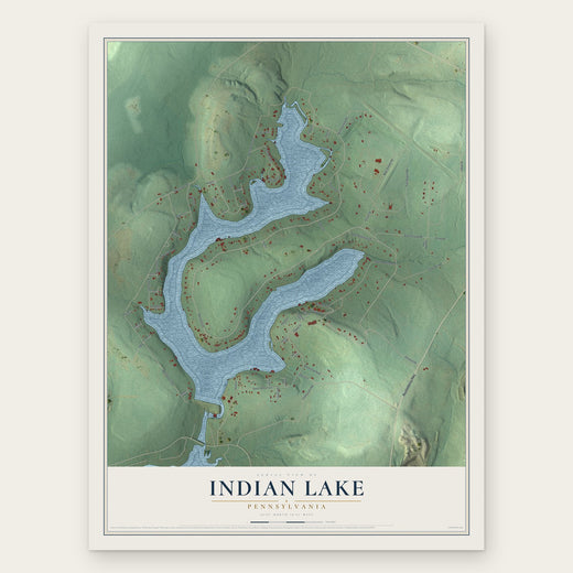 Indian Lake, Pennsylvania map print, the full design