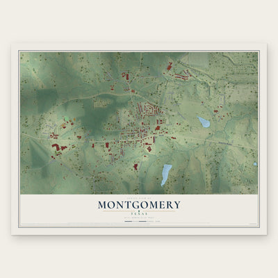 Montgomery, Texas map print, the full design