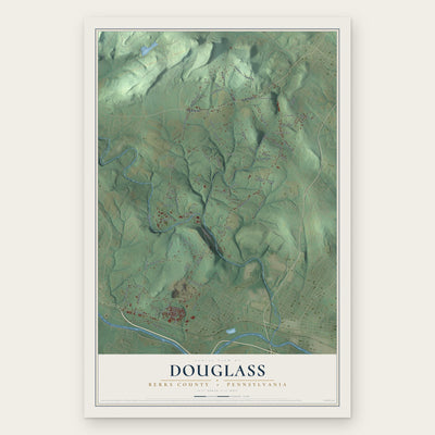 Douglass, Berks County, Pennsylvania map print, the full design