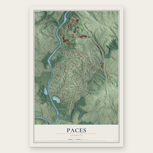 Paces, Georgia map print, the full design