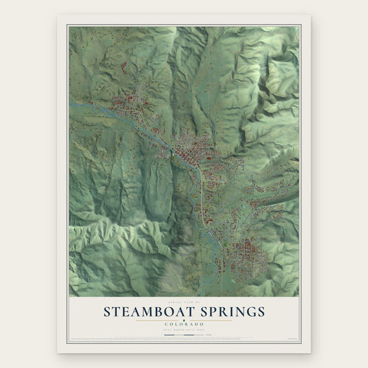 Steamboat Springs, Colorado map print, the full design