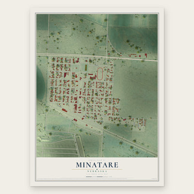Minatare, Nebraska map print, the full design