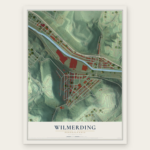 Wilmerding, Pennsylvania map print, the full design