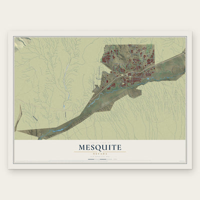 Mesquite, Nevada map print, the full design