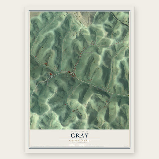 Gray, Pennsylvania map print, the full design