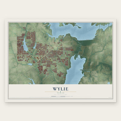 Wylie, Texas map print, the full design