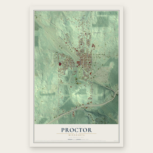 Proctor, Minnesota map print, the full design
