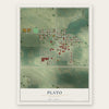 Plato, Minnesota map print, the full design