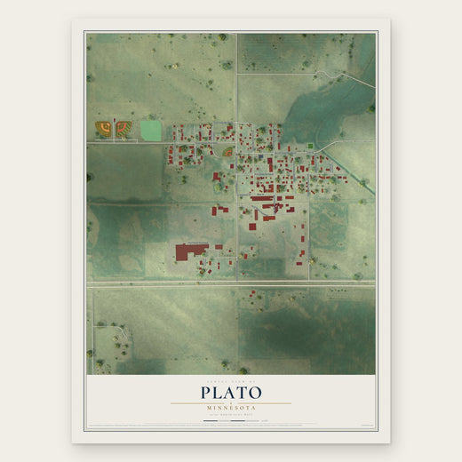 Plato, Minnesota map print, the full design