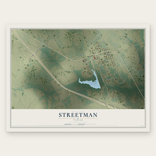 Streetman, Texas map print, the full design