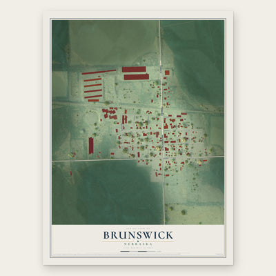 Brunswick, Nebraska map print, the full design