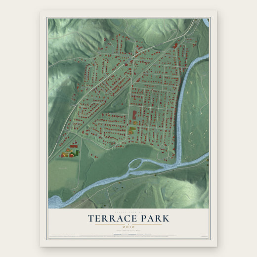 Terrace Park, Ohio map print, the full design