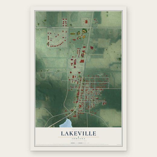 Lakeville, Indiana map print, the full design