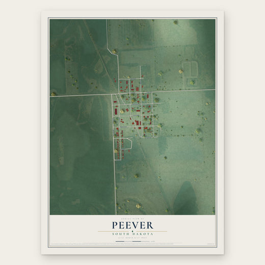 Peever, South Dakota map print, the full design