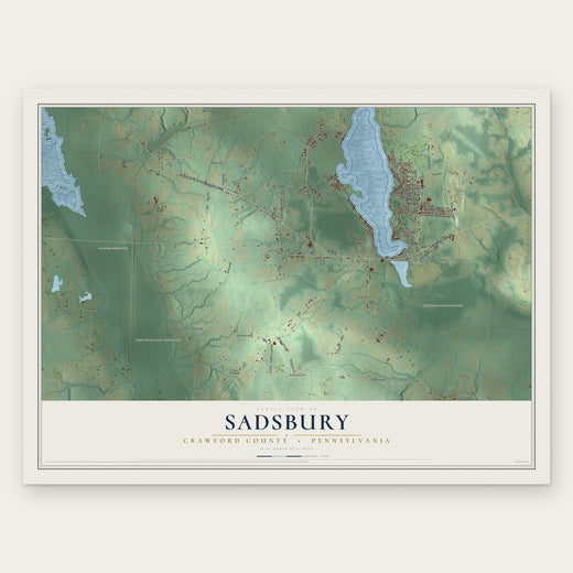 Sadsbury, Crawford County, Pennsylvania map print, the full design