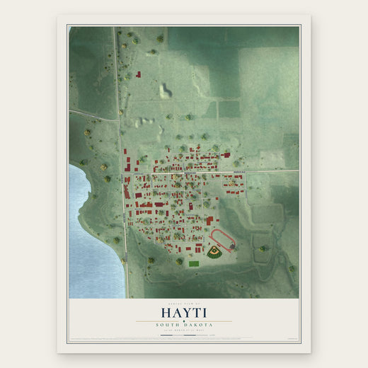 Hayti, South Dakota map print, the full design