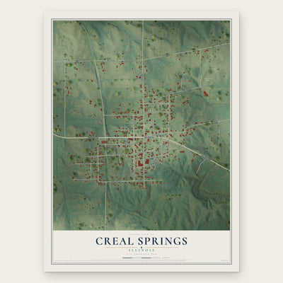 Creal Springs, Illinois map print, the full design