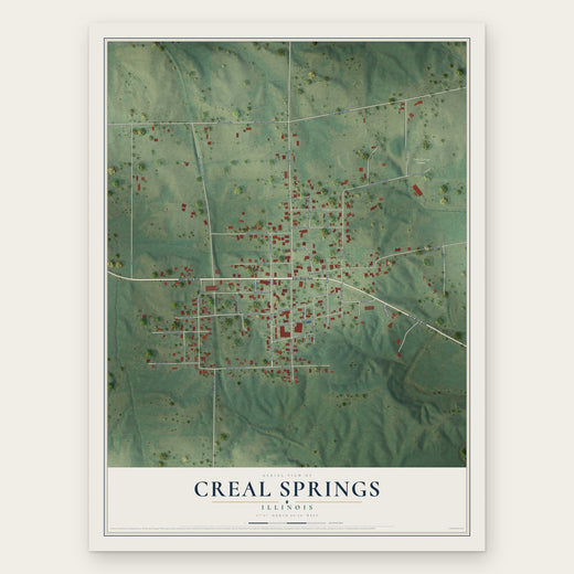 Creal Springs, Illinois map print, the full design