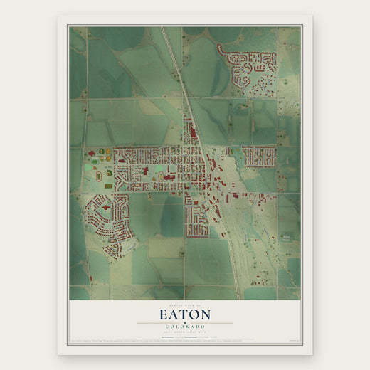 Eaton, Colorado map print, the full design