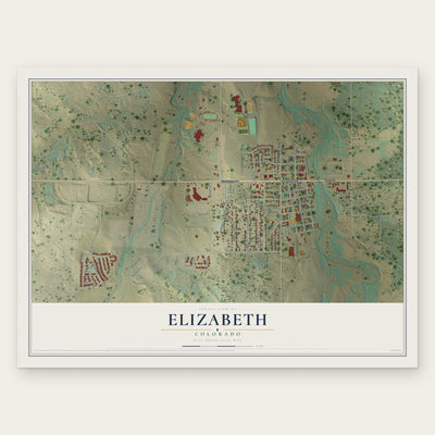 Elizabeth, Colorado map print, the full design