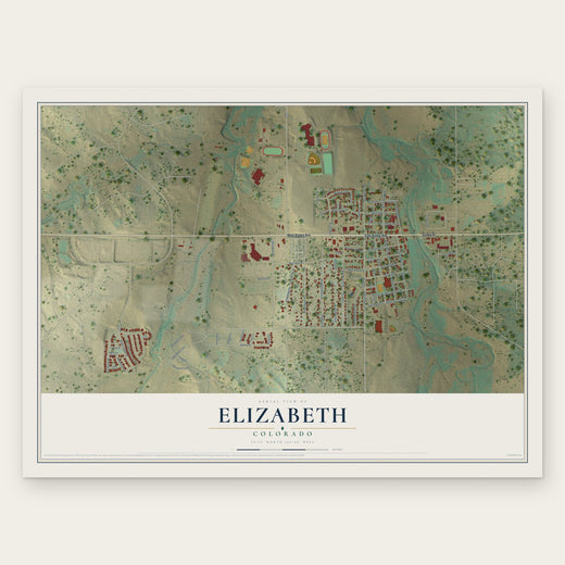 Elizabeth, Colorado map print, the full design