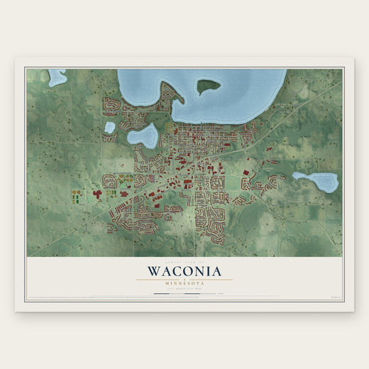 Waconia, Minnesota map print, the full design