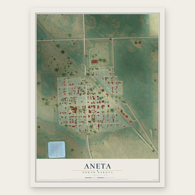 Aneta, North Dakota map print, the full design