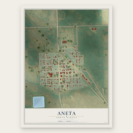Aneta, North Dakota map print, the full design