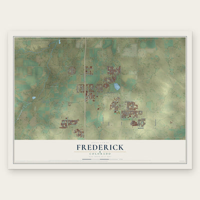 Frederick, Colorado map print, the full design
