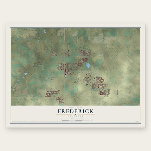 Frederick, Colorado map print, the full design