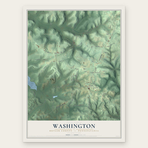 Washington, Butler County, Pennsylvania map print, the full design