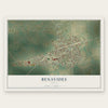 Benavides, Texas map print, the full design